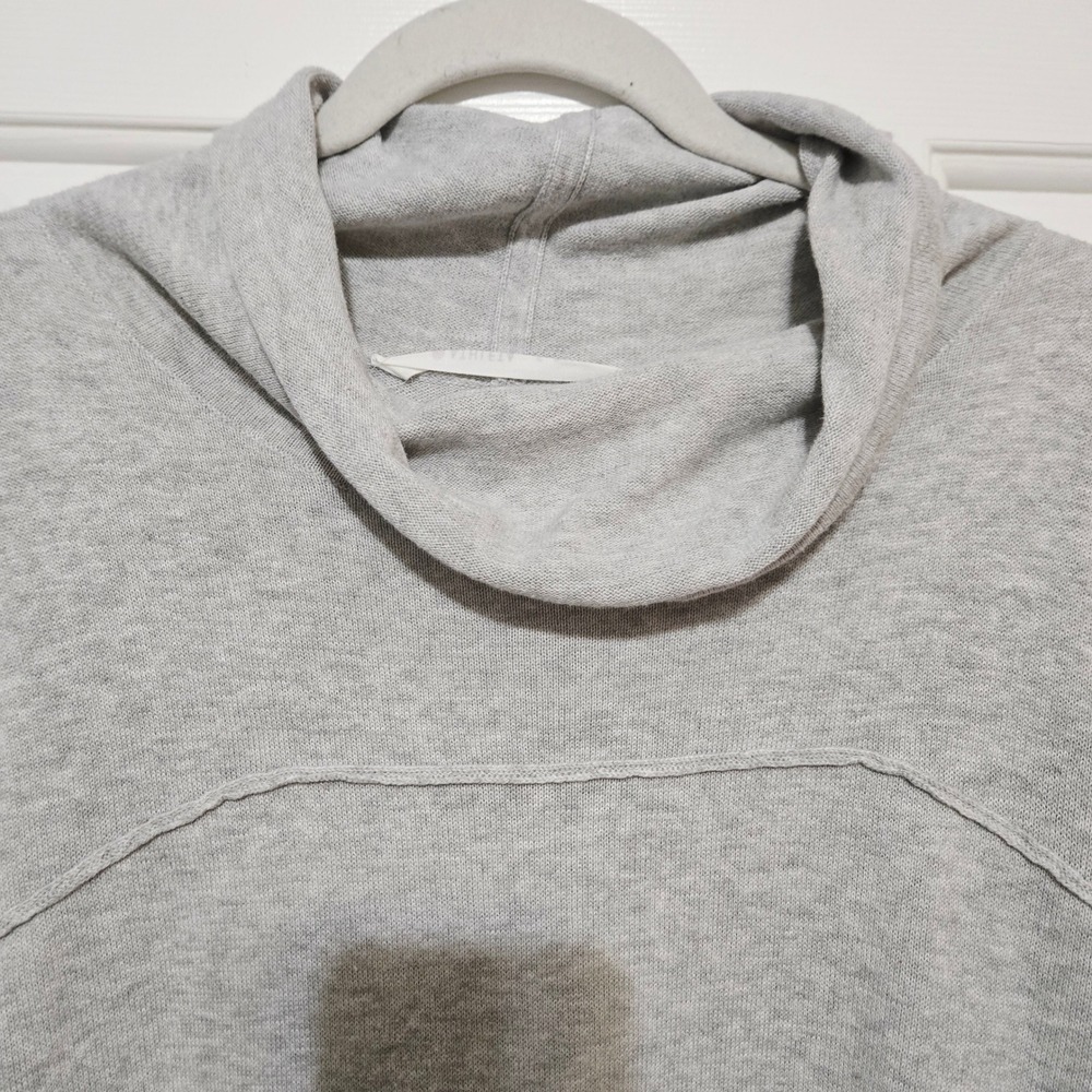 Athleta Light Grey Cowl Neck Long Sleeve Sweater Tunic or Dress Size S